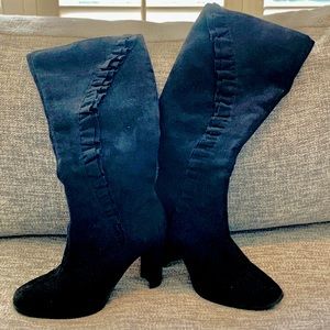 8.5 knee-high, vegan suede boots